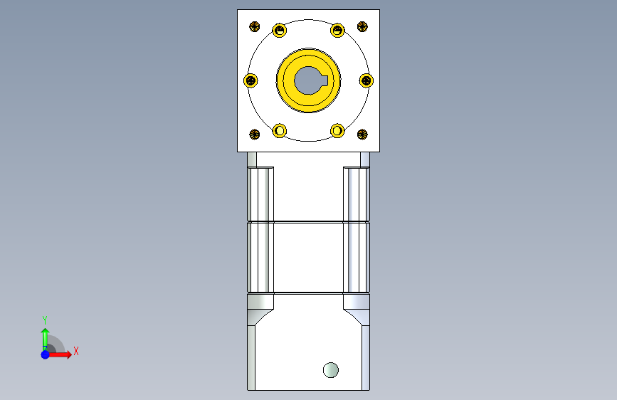 PW70双孔 PGH60-L2 14-50-70-M4 转向器加减速机 PW70双孔 PGH60 14-50-70-M4 正面视图