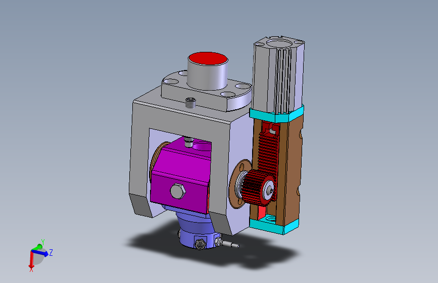 一款实用齿轮齿条旋转组件