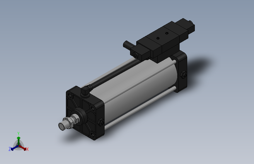 10A-5(V)系列带阀气缸(带三位阀型)[10A-5(V) (Ⅱ) SD 40 B 300 A 5]_SOLIDWORKS 2018_模型 ...