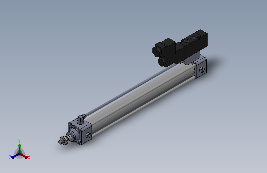 10A-5V系列无给油润滑气缸(通电时拉式)[10A-5 SD 32 B 300 SD]_SOLIDWORKS 2018_模型图纸下载 – 懒石网