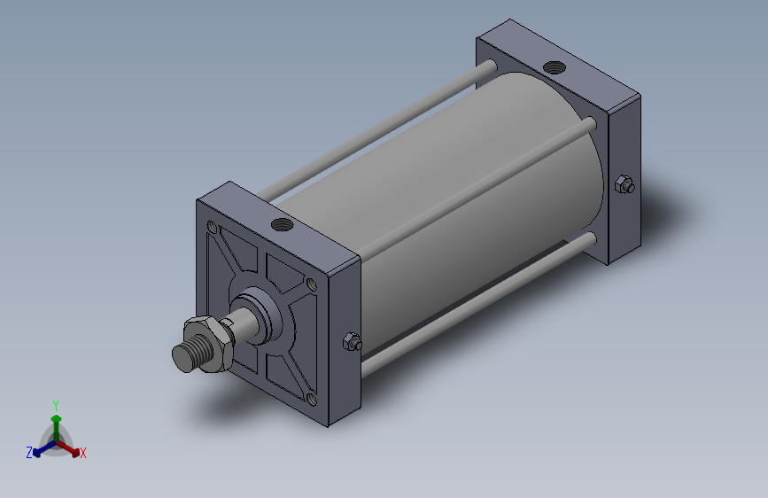 10A-5V系列无给油润滑气缸(通电时拉式)[10A-5 SD 250 B 400 SD]_SOLIDWORKS 2018_模型图纸下载 – 懒石网