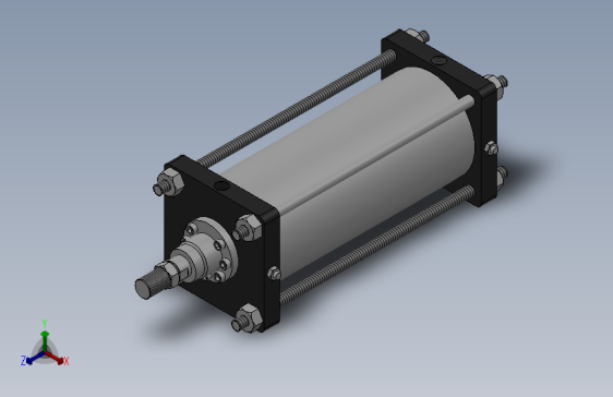 10A-3系列缓冲气缸[10A-3 SD 80 B 200]_SOLIDWORKS 2018_模型图纸下载 – 懒石网