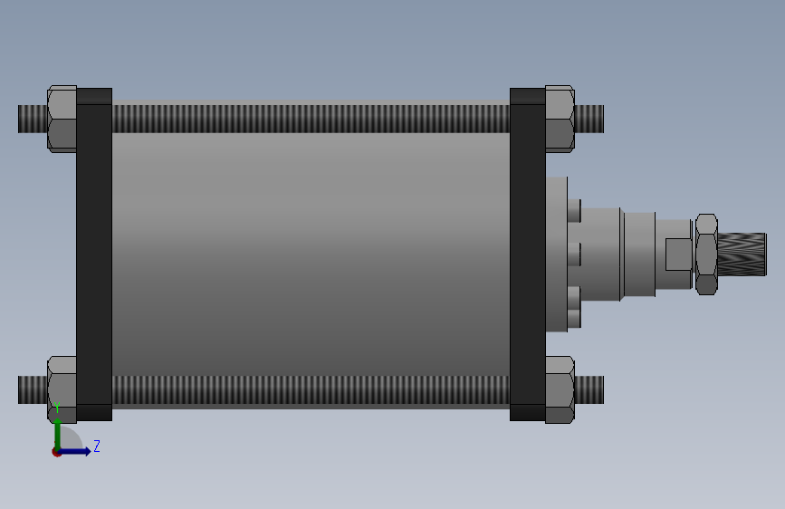 10A-3系列缓冲气缸[10A-3 SD 400 B 400]_SOLIDWORKS 2018_模型图纸下载 – 懒石网