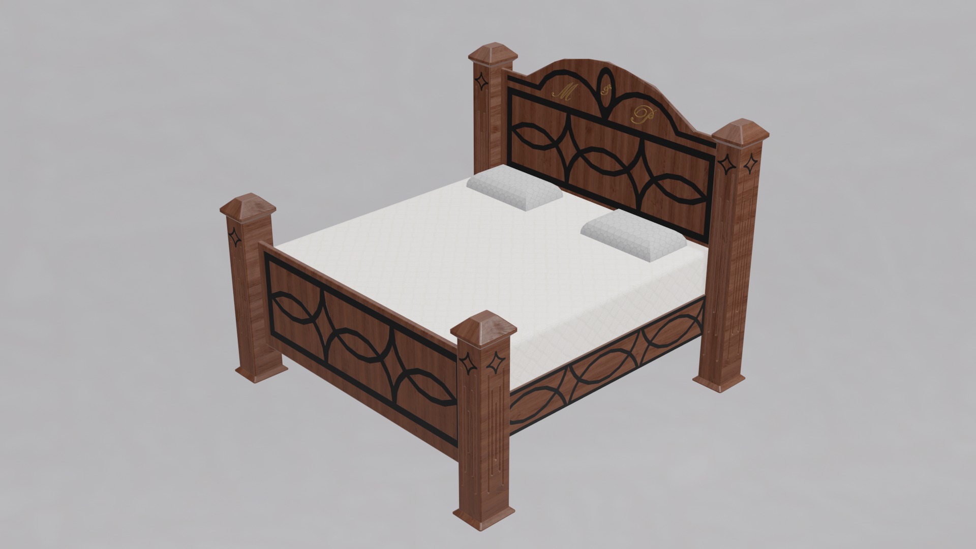 铁质橡木特大床