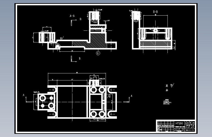 柴油机摇臂轴座铣底面专用铣床夹具夹具体零件图