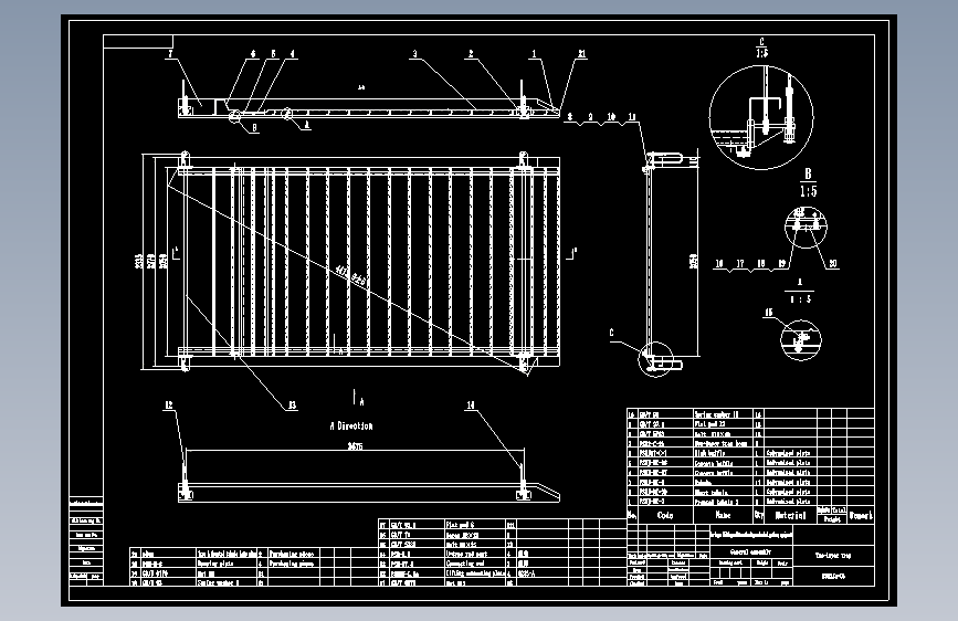 双层升降横移立体停车库  CAD