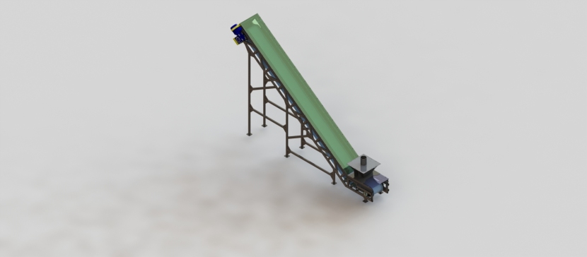 conveyor-400斜坡输送机3D数模图纸 STEP格式