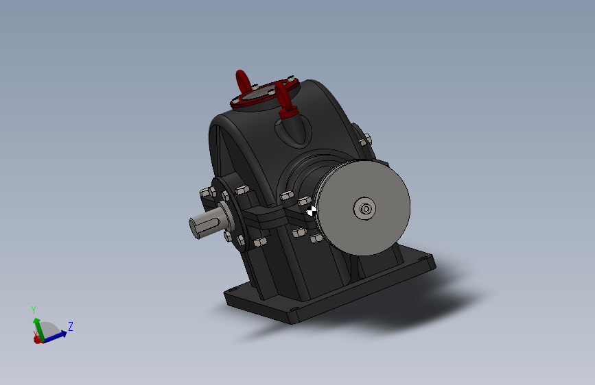 REDUCTOR CU 一级锥齿轮减速器3D图纸 Solidworks设计