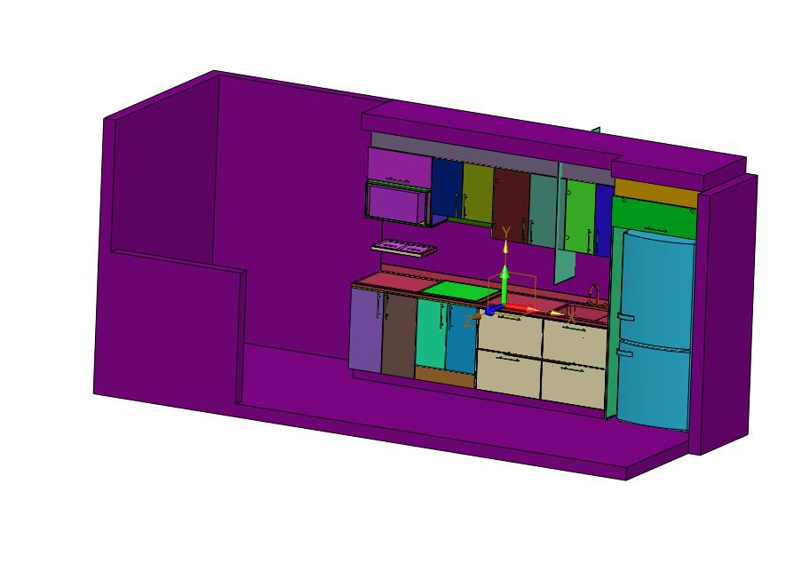 3D样板房厨房装修效果