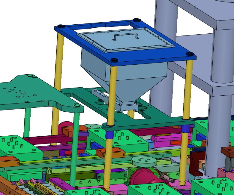 循环传动自清理的填粉压装装置