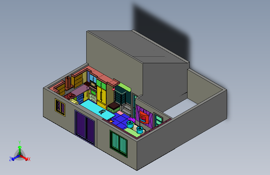 一室一厅小户型3D装修设计效果图