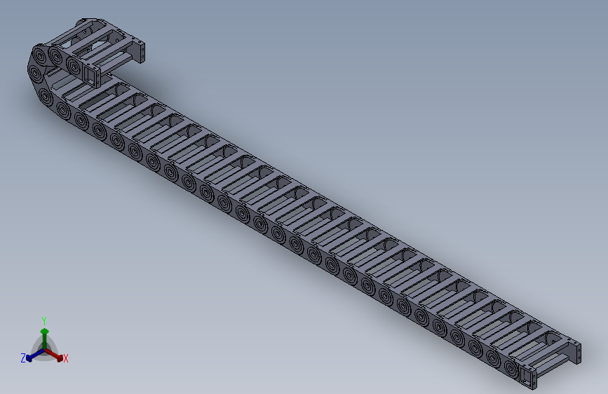 弯曲半径55和75内高25两侧打开型DA桥式拖链[DMD25BDA-25-103-R55-30]