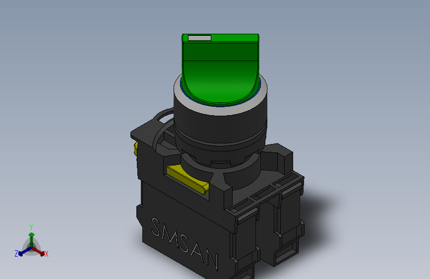 短柄旋钮开关[QG115-A1-10X╱G]_SOLIDWORKS 2018_模型图纸下载 – 懒石网