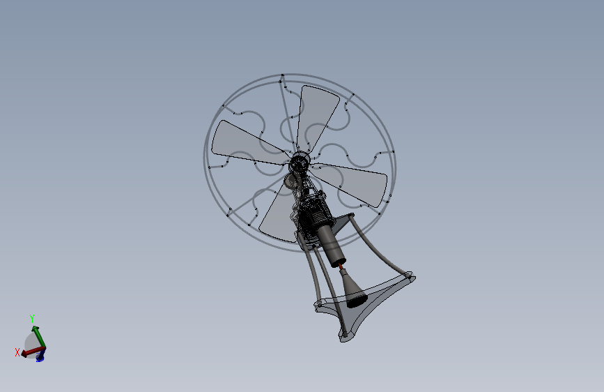 E-01斯特林发动机风扇模型造型图