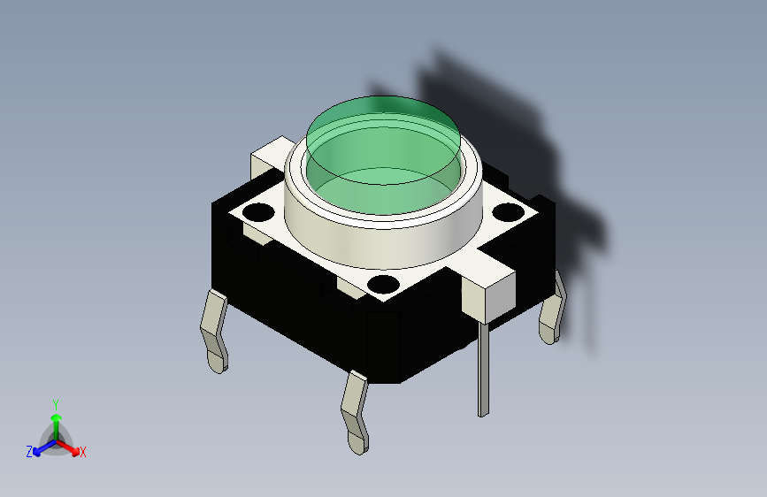 LED 开关 12x12 绿色