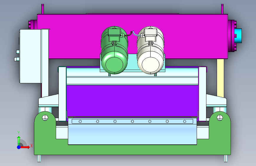 PVC颗粒不锈钢振动筛分机 正面视图