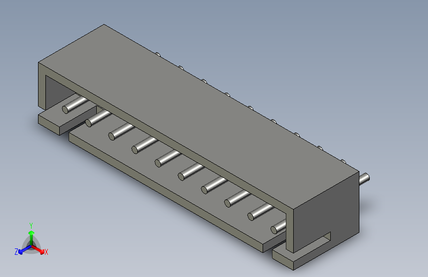 10芯2.5间距直式PCB焊接插座（针）