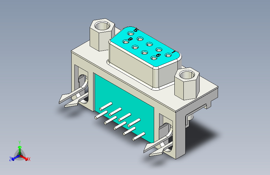 D型9芯弯式PCB焊接插座(孔)