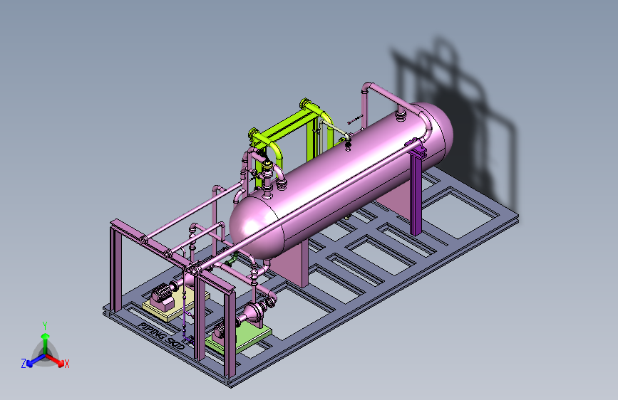 高纯系统工艺橇装管道_STEP _模型图纸下载 – 懒石网