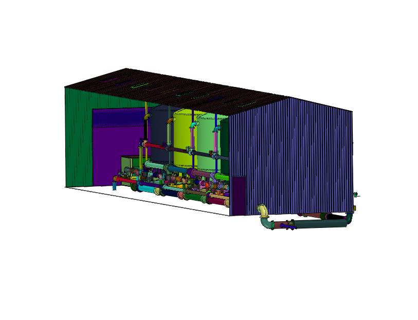 集中式化工原料液体压力罐管路供给厂房