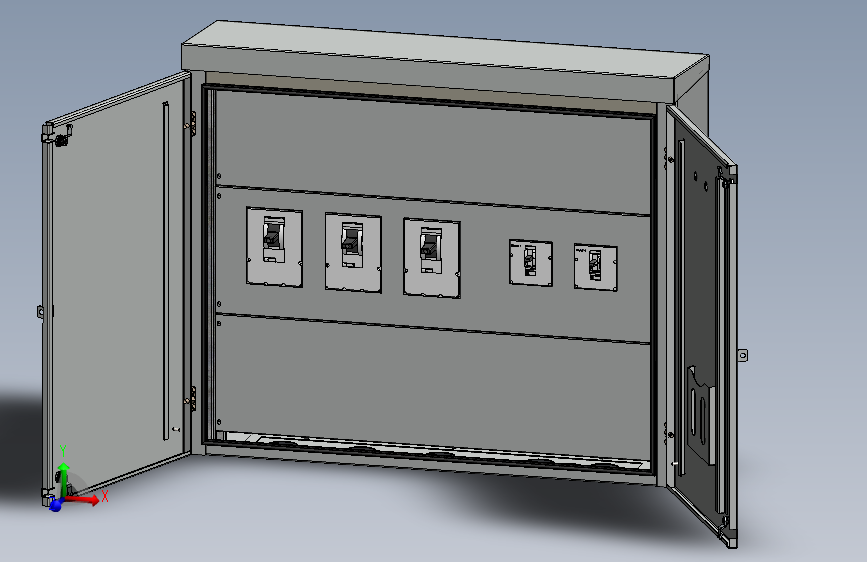 用于分配电源的低压面板 Solidworks 2022 模型图纸下载 – 懒石网