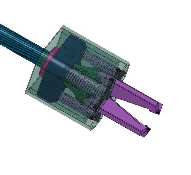 丝杆传动四个夹爪同步夹紧装置