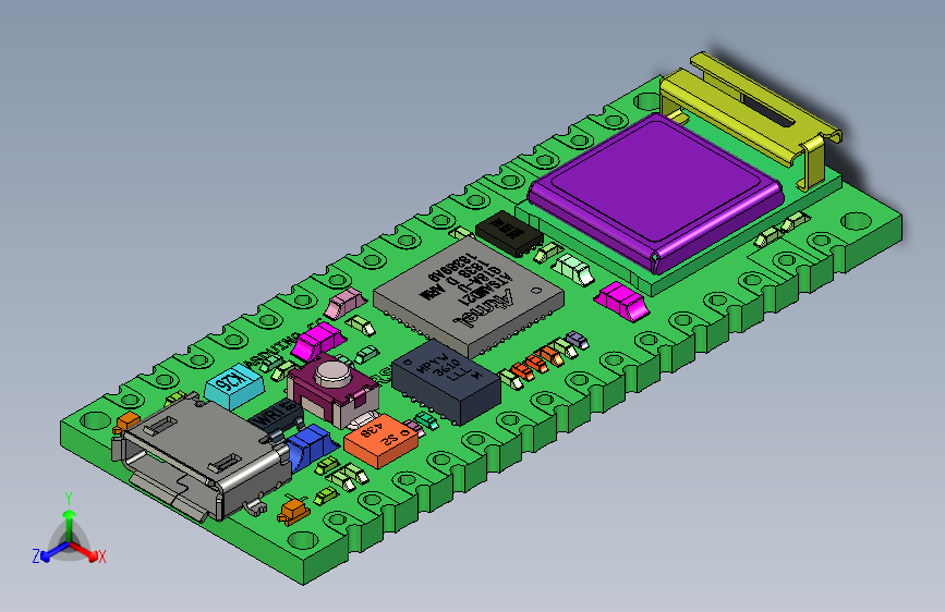 微型版本的Arduino开发板_STEP _模型图纸下载 – 懒石网