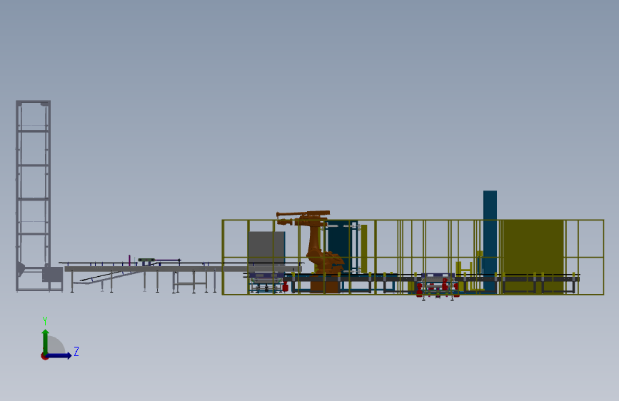 全自动码垛缠绕包装输送一体生产线 Solidworks 2012 模型图纸下载 懒石网