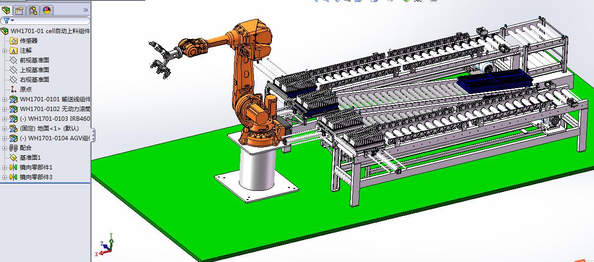 新能源电池模组自动化装配之电芯自动化拆箱上线 俯视图