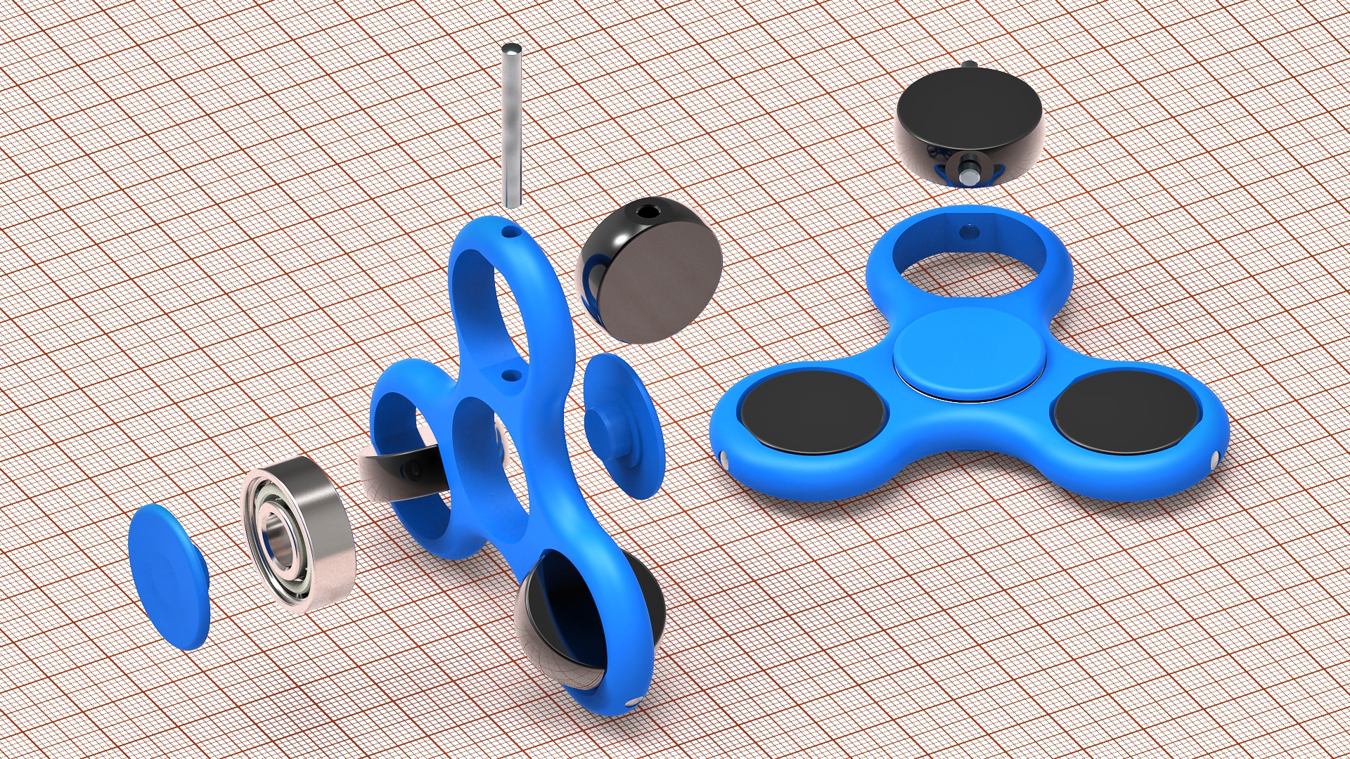 带可旋转扁平球的指尖陀螺