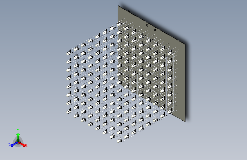 8x8x8 RGB LED 立方体项 主视图