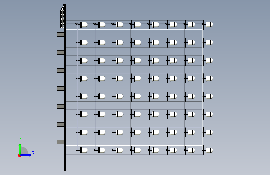 8x8x8 RGB LED 立方体项 左侧视图