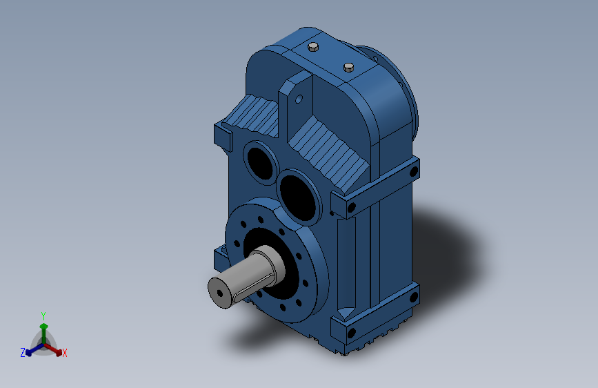F-AM轴输入型平行轴-斜齿轮减速电机[F157-Y200-27.60-M1]_SOLIDWORKS 2018_模型图纸下载 – 懒石网