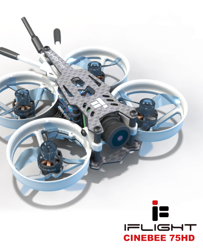 IFLIGHT Cinebee 75HD四轴飞行器无人机3D图纸 Solidworks设计