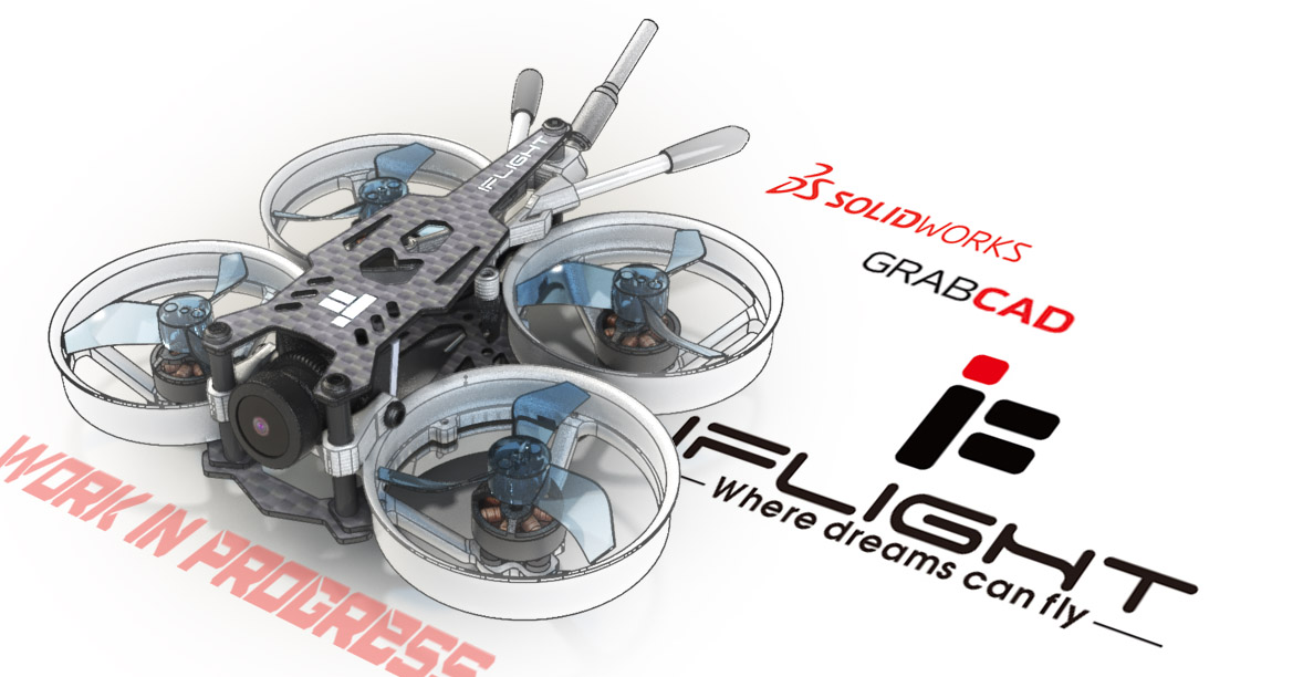 IFLIGHT Cinebee 75HD四轴飞行器无人机3D图纸 Solidworks设计