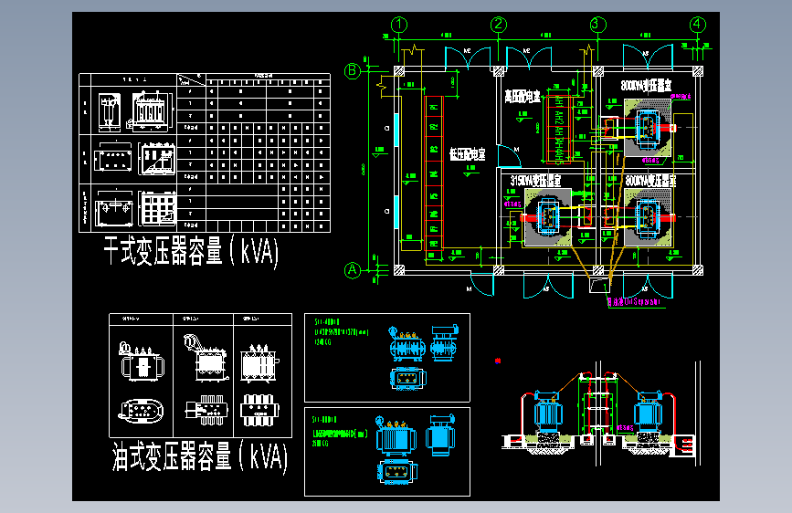 变电所施工大样图块-变压器