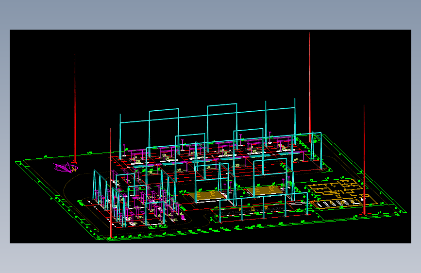 变电站构架支架3d图.dwg