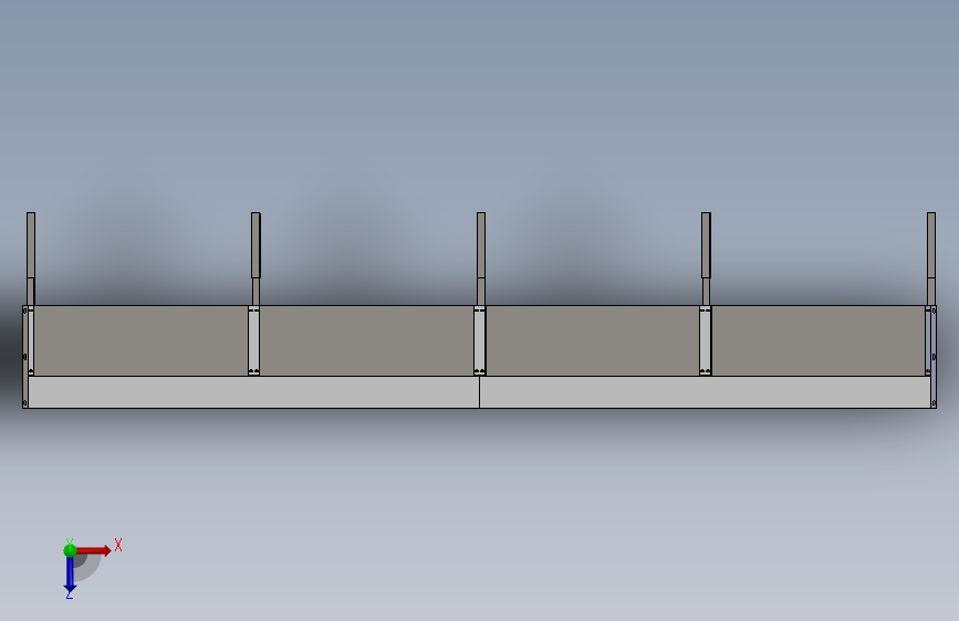 2×4电视拼接墙 俯视图
