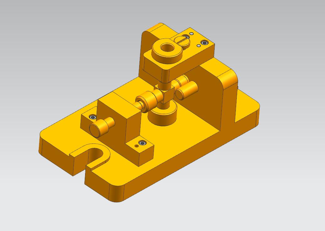 高压四通钻孔夹具(CAD图+UG三维)