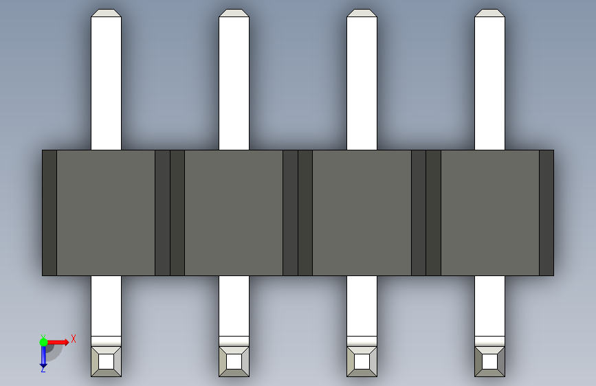 Pin-1X4-2.54-dn 俯视图