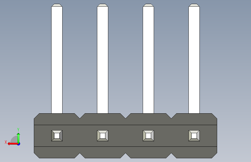 Pin-1X4-2.54-dn 背面视图