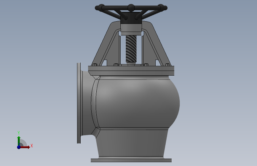 法兰铸钢直角出海阀_B4350_SOLIDWORKS 2018_模型图纸下载 – 懒石网