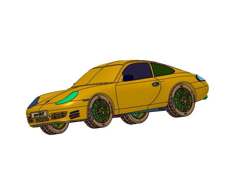 保时捷911Carrera跑车仿真模型