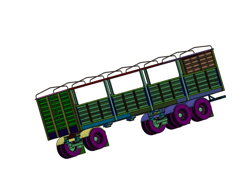 仓栏高栏物料运输半挂车