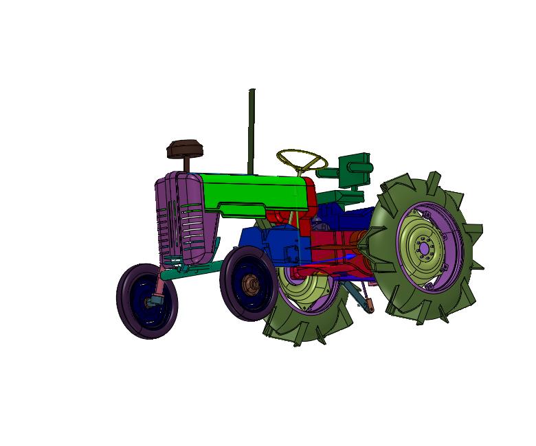 老式农用四驱整车耕机
