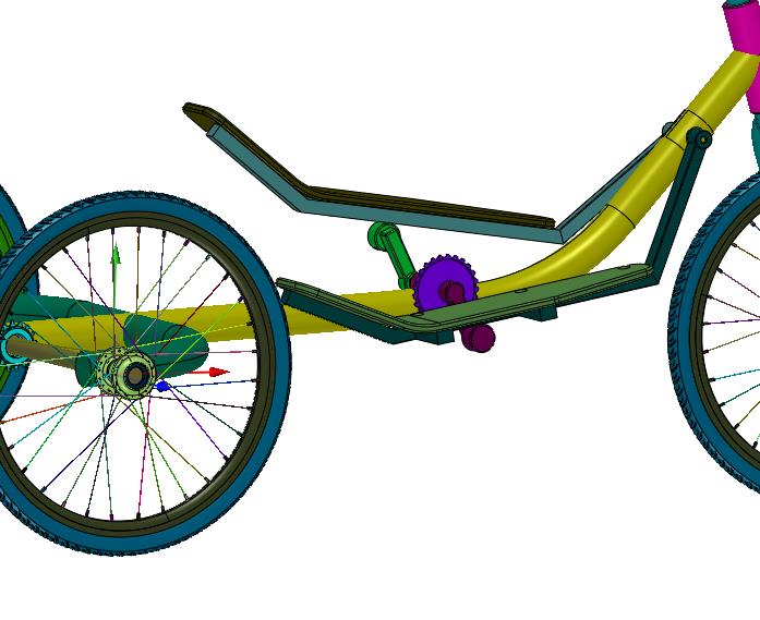 站立式骑行踏板三轮车