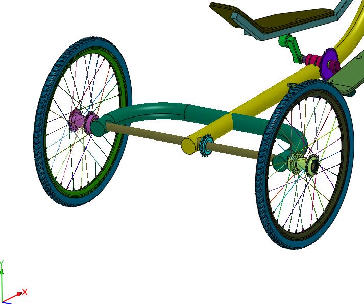 站立式骑行踏板三轮车