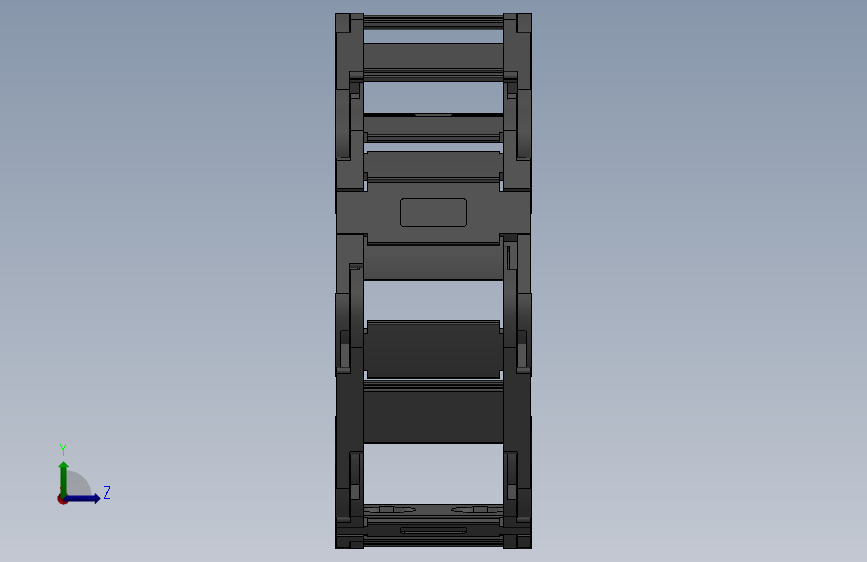 内高25内侧打开型桥式拖链DMD25BT-25-38-R55-30-A1 左侧视图