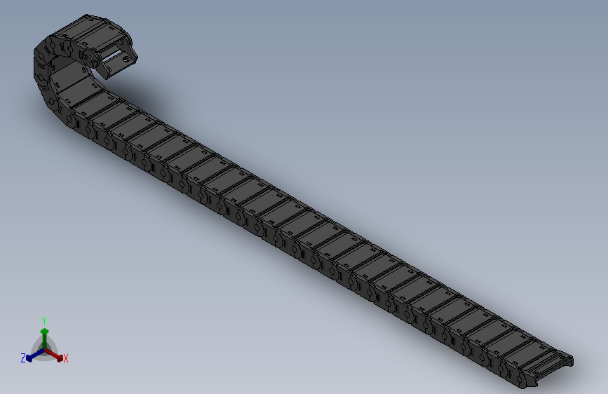 弯曲半径75内高25两侧打开型DB封闭式拖链_DMD25CDBA-25-77-75R-30