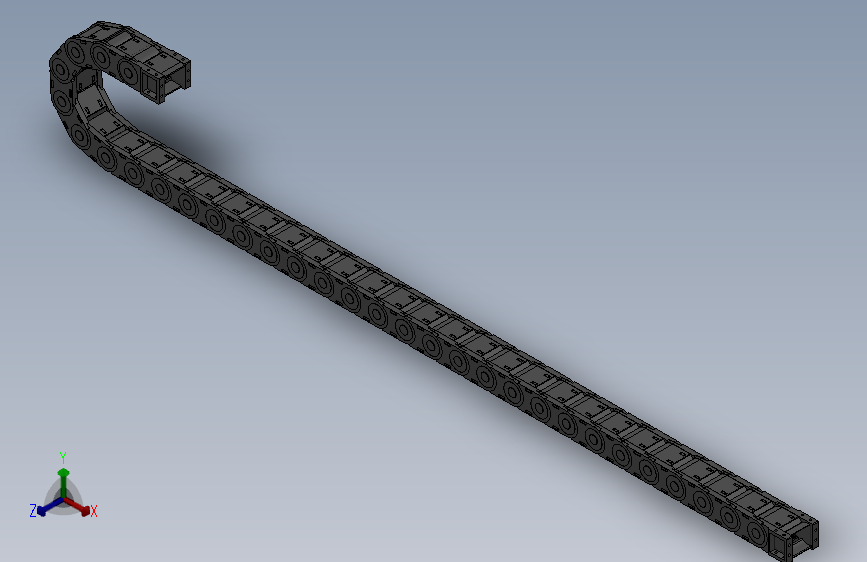 弯曲半径125内高45两侧打开型封闭式拖链_DMD45CD-45-60-125R-30